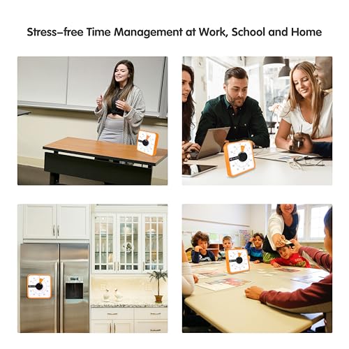 TWENTY5 SEVEN Countdown Timer 7.5 inch; 60 Minute 1 Hour Visual Timer – Classroom Teaching Tool Office Meeting, Mechanical Countdown Clock for Kids Exam Time Management Magnetic, Yellow - color: Yellow