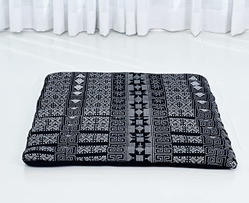 Leewadee Meditation Cushion Set – 1 Small Zafu Yoga Pillow and 1 Small Roll-Up Zabuton Mat Filled with Kapok - color: Cbt4 - Black