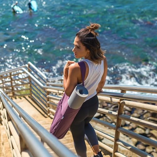 Yogiii Yoga Mat Bag | The ORIGINAL YogiiiTote | Yoga Mat Carrier Tote Sling w/Large Side Pocket & Zipper Pocket | Fits Most Size Mats - color: Ash Gray