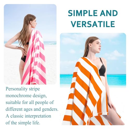 Genovega 6 Packs Oversized 72X40 Inch Stripe Beach Towel Thin Terry Set Extra Large XL Big Clearance Towels Soft Swim Pool Travel Accessories Essentials Camping Adults Men Women Gift Pink - color: Pink, size: 72.00" X 40.00"