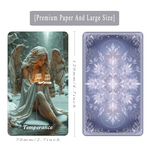 sishui Tarot Cards for Beginners with Guidebook, Winter Still Tarot Deck, 80 Oracle & Tarot Cards, 400 GSM Card Stock with Gilded Edges, Rider-Waite Based for Spiritual Guidance & Self-Discovery - color: Gray