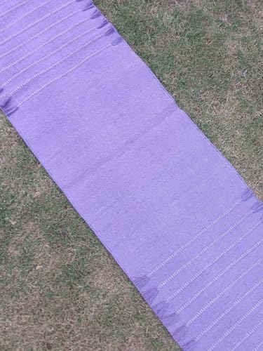 Jaipur art & Rugs Organic Cotton Yoga Mat - Eco-Friendly Hand-Woven Rug - Non Slip & Thick (24”x72”x5mm) for Everyday Fitness at Home - Comfortable Extra-Long - color: Purple