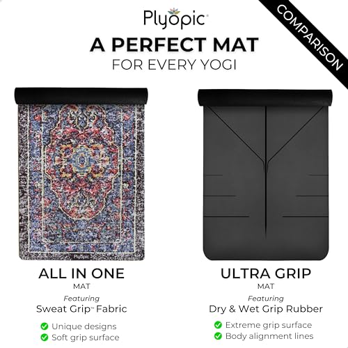 Plyopic All In One Yoga Mat | Luxury Sweat-Grip Mat/Towel Combo | Ideal for Yoga, Hot Yoga, Bikram, Pilates, Workout & Exercise | Eco-Friendly Natural Rubber - color: Jungle