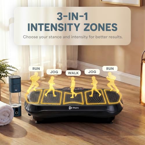 Lifepro Waver Vibration Plate Exercise Machine with 99 Speeds & 10 Presets | Resistance Bands, Non-Slip Surface, 330 lbs Capacity — Vibration Plate for Lymphatic Drainage, Body Toning, Full-Body Workout - color: Black