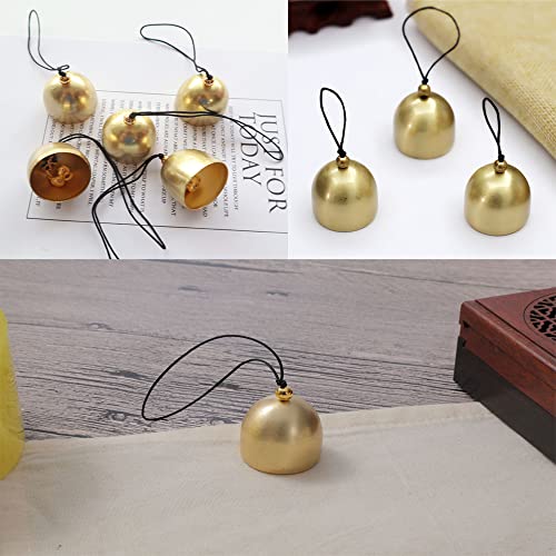 3 Pack Mini Brass Bell 1 inch Jingle Bells for DIY Wind Chime Door Dream Catcher Camping Tent Windchimes Christmas Tree Fengshui Lucky Art Garden Decoration Dog Cat Necklace Hanging Pendant