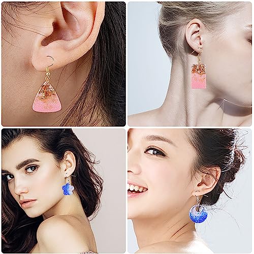 Attuslla 2 PCS Resin Earring Molds Pendant Resin Molds Silicone Jewelry Silicone Resin Molds Making Kits with Ear Hooks, Jump Rings for DIY Earrings, Necklace, Pendant Craft Supplies - color: Style 3