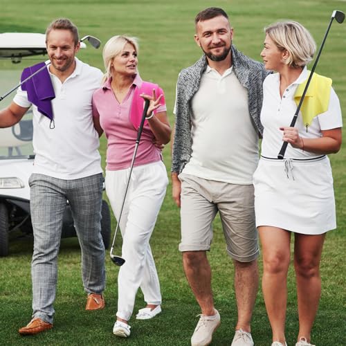 Remagr 4 Pack Golf Towel Microfiber - color: Rose, Green, Purple, Yellow