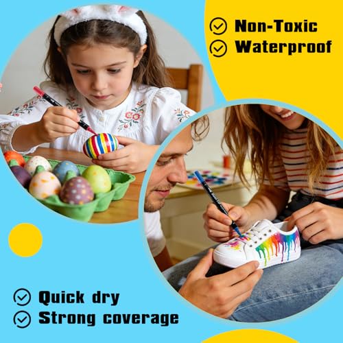 Acrylic Paint Markers 60 Colors with Dot Tip and Fine Tip | Ideal for Rock Painting, Stone, Wood, Paper, Canvas, Ceramic, Glass, Fabric & DIY Crafts - size: 60 Count (Pack of 1)