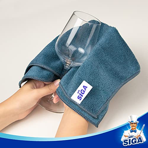 MR.SIGA Microfiber Cleaning Cloths, Streak Free Microfiber Towels, 12 Pack - color: Light Teal