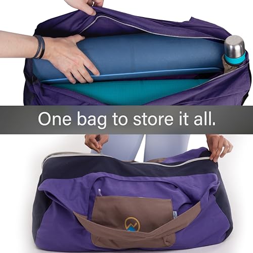 JoYnWell Yoga Bags and Carriers Fits All Your Stuff, Extra Large Yoga Mat Bag Full Zip Yoga Mat Bag with 3 Zipper pockets - color: Raisin-Purple