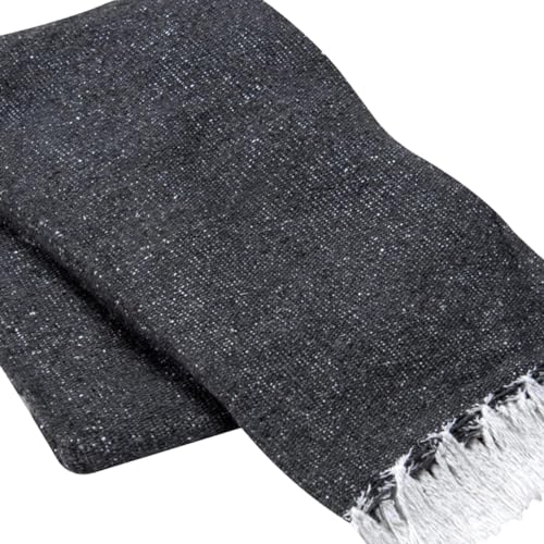 Cozumel Bulk Mexican Yoga Blanket, 10 Pack, Charcoal - color: Charcoal
