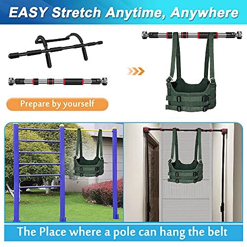 Spinal Decompression Harness Hang Upside Down Back Stretcher for Lower Back Pain Relief Lumbar Traction Device Spine Decompression Belt Bulging Herniated Disc Relief Back Stretching Device - Large - color: Large