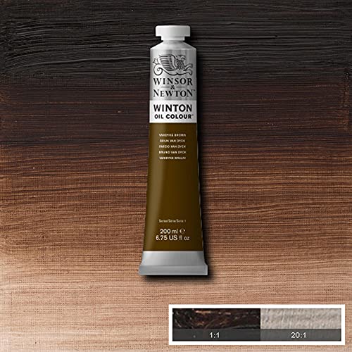 Winsor & Newton Winton Oil Color, 200ml Tube, Vandyke Brown | High-quality pigments, Durable, Lightfast, Permanent, Uniform Consistency, Great Pigment Load - color: Vandyke Brown, size: 6.75 Fl Oz (Pack of 1), style: 6.75-oz Tube