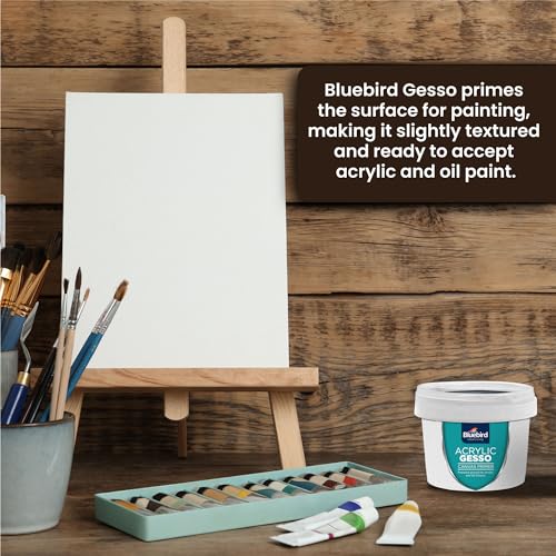 BLUEBIRD Heavy Gesso Primer for Acrylic Painting, White, 5.3Oz / 150 GM Full Tub, Gesso Surface Prep Medium For Acrylic Paint and Oil Paint - color: White, size: 5.3 Ounce (Pack of 1)