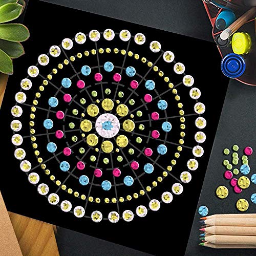 5 Pcs Plastic Mandala Stencils for Painting, Mandala Dotting Tool 8/12/ 16 Segment Creative Mandalass Wall Stencil, Laser Cut Painting Template for Floor Wall Tile Fabric Furniture Stencils Painting