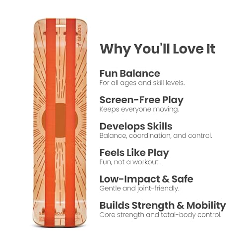 GIBBON SlackBoard, Balance Board Kids & Adults, Slackline Balance Trainer | 1 & 2 Line Options, Slack Board, Core Workout Equipment, Home Gym Training, Standing Desk Exercise, Yoga, Agility, Pilates - color: Sunbeam Plus - 2 Line