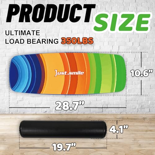 Balance Borad Sports Trainer-with Adjustable Stopper- Stability Board for Physical Therapy,Yoga,Surfing Training-Max Load 350lbs with Aiti- Slip Surface - color: Color
