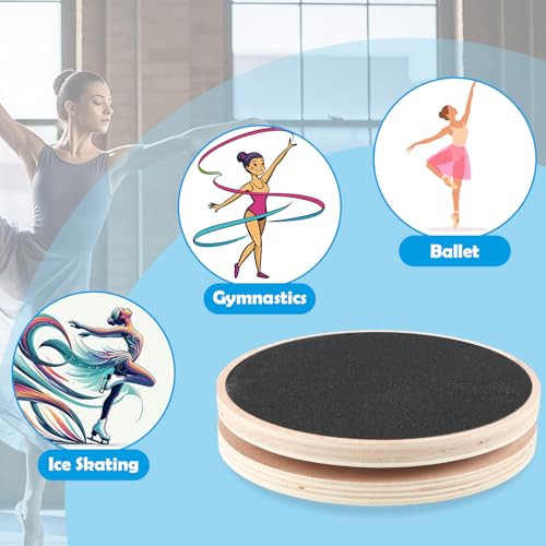 Wooden Figure Skating Spinner Board, 8 Inch Non Slip Ice Skate Pirouette Turning Board for Off Ice Spin Practice, Ballet, Gymnast, Cheerleader Balance Training Spin Disc