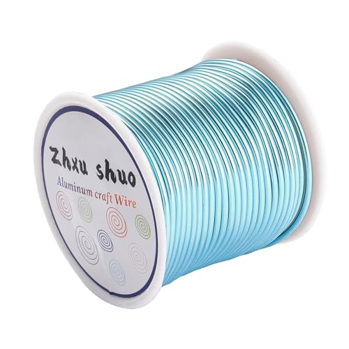 12 Gauge(2mm) Aluminum Wire 35 Yards Anodized Metal Wire for Bonsai Armature Crafting Sculpting Jewelry Craft Making Beading Floral (Ice Blue, 12 Gauge) - color: Ice Blue