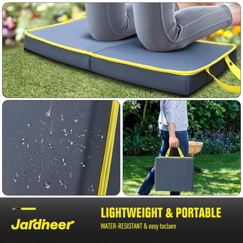 Jardineer Kneeling Pad for Gardening & Extra Thick Knee Pad – Soft Foam Knee Cushion with Waterproof Cover – Large 24x13 Inch Garden Kneeler Mat for Weeding, Exercise, Floor Work