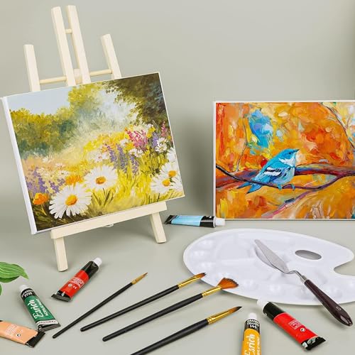 Qatalitic Set of 20 Wooden Easel, 12 Inches Display Easel Stand, H Frame Tabletop Stand for Painting Canvases, Art & Crafts, Business Card Display and Photo Sign Holder
