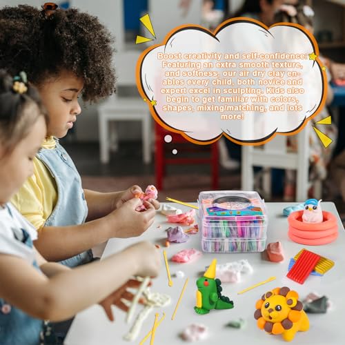 CiaraQ 60-Color Polymer Clay Oven Bake Modeling Kit | 14 sculpting tools, silicone mold, accessory pack, guide. Great for gifting, school, home, kids & artists. - color: 60 Colors, size: 20g / pcs