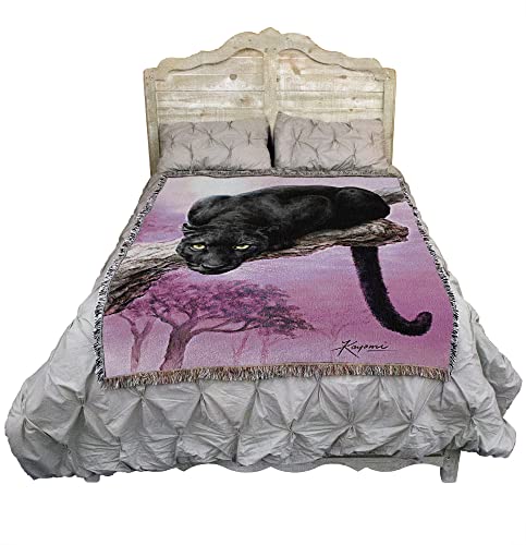 Pure Country Weavers Black Panther Blanket by Kayomi Harai - Gift Tapestry Throw Woven from Cotton - Made in the USA (72x54) - color: Black Panther 2