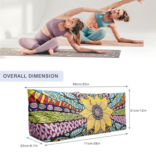 Yoga Mat Bag Yoga Mat Carrier with Shoes Compartment & Wet Pocket Pilates Bag with Zipper Pockets & Yoga Mat Holder Strap Yoga Bags and Carriers Fits All Your Stuff - color: Sunflower