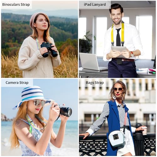 FIEIL Universal Shoulder Strap, Sandwich Mesh Padded Neck Lanyard, Replacement Comfortable Bag Strap for Camera, Cellphone Tablet,iPad, Laptop, Luggage Bag, Binocular(Rainbow Stars) - color: Rainbow Stars