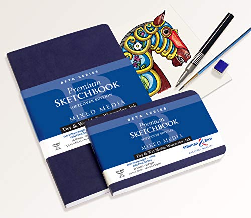 Stillman & Birn Beta Series Softcover Sketchbook, 3.5" x 5.5", 270 GSM (Extra Heavyweight), White Paper, Cold Press Surface - size: 3.5" x 5.5" 270 gsm (Extra Heavyweight)