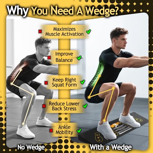 Squat Wedge Height-Adjustable Slant Board: 2Pcs Wide Wedges for Weightlifting Leg Glute Workout Improve Strength and Mobility for Gym Home - size: Large*2+Small*2