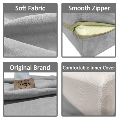 NGT new guide steps Yoga Bolster Pillow for Meditation and Support - Rectangular Yoga Cushion Foam Wedges Washable Suede Pillowcase for Men and Women with Carry Handles.…