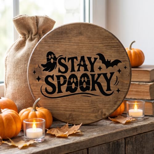Sitsink Halloween Stencils for Painting Ghost Pumpkin Template Mat Wall | 14 reusable stencils, ghost pumpkin bat spider seasonal print templates, stencils for painting mat rug furniture wall crafts - style: halloween