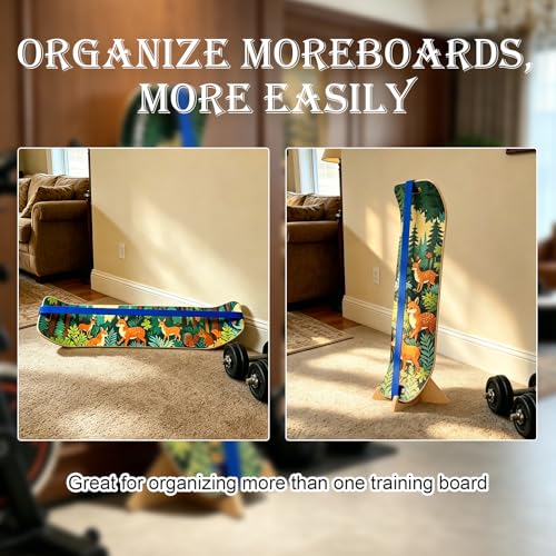 Wooden Balance Board Stand, Display Rack and Storage Holder for Balance Trainer and Wobble Board, Stable Organizer for Home Gym, Surf Training and Yoga Practice, 10 x 7.5 x 4 Inch
