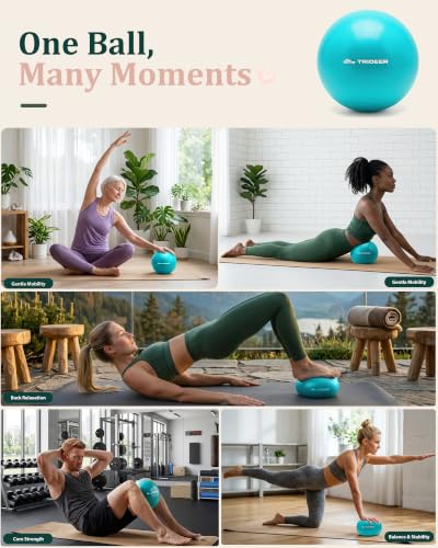 Trideer 9-Inch Pilates Ball, Small Exercise Ball Pilates Equipments for Yoga, Physical Therapy, Pregnancy, Postpartum, Core Training, Balance, Stability and Stretching