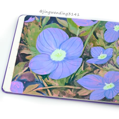 CuppaClip Watercolor Paper Cotton Hot-Pressed with Inner Pocket Watercolor Sketchbook Journal As Travel Notebook 300 GSM 140 LB (Purple, 8.26x5.82in) - color: Purple, size: 8.3x5.8in