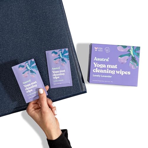 ASUTRA Yoga Mat Wipes (Lovely Lavender), Individually (1 Box = 30 Wipes) - size: 1 Box (Pack of 30)