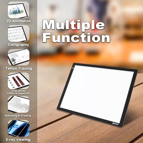 Slide & Negative Viewer Light Box with 4 Magnets, A4 Ultra-Thin LED Light Pad for Smartphone Scanning, 3 Level Dimmable Backlight to Digitize Old Slide, Film Negative & Photos, USB Powered