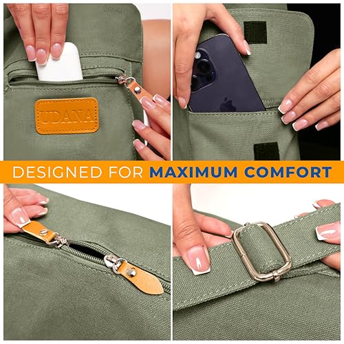 UDANA Canvas Yoga Mat Bag for Women & Men, Full-Zip Carrier with 3 Pockets & Adjustable Strap, Stylish Gym & Pilates Bag – Available in Multiple Sizes