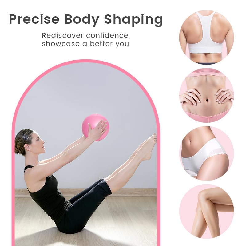 Home Pilates Essentials Kit for Women, with 5 Resistance Bands - Magic Circle Pilates Kit for Home Toning, Includes Yoga Ball, Stretch Strap & Gym Bag (13-Piece Complete Starter Set) - color: Pink