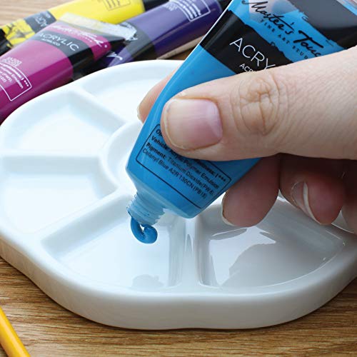 The Beadsmith Ceramic Mixing Palette, Sunflower Design Paint Holder, Arts & Crafts Accessories Organizer, 5.5" x 5.5" x .5", 9 Compartments (4 Palettes) - size: 5.5"
