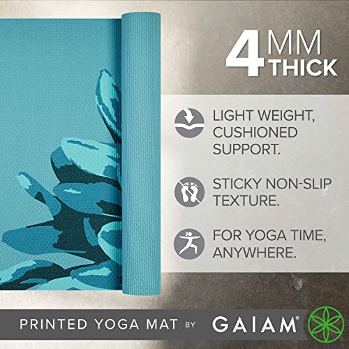Gaiam Yoga Mat Classic Print, 4mm Non-Slip Mat | Lightweight 4mm print yoga mat with non-slip grip. Ideal for yoga, Pilates & floor workouts at home or studio. - color: Vibrant Flourish