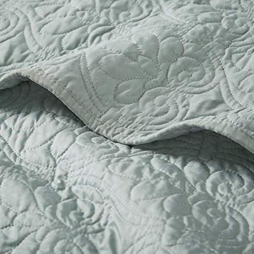 Madison Park Damask Quilting Design Throw Blanket, 60"x70" - color: Seafoam, size: 60"x70"