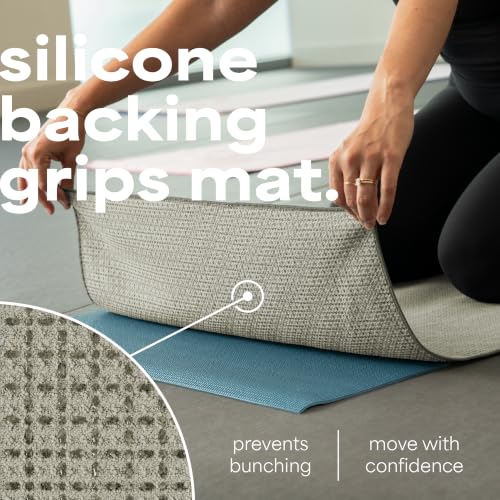 S&T INC. Aura Microfiber Yoga Mat Towel with Grip, 24" x 72", Grey | Silicone Grip Backing, Soft and Absorbent, Quick-Dry for Gym, Pilates, and Hot Yoga, Compact for Gym Bag, Machine Washable - color: Grey