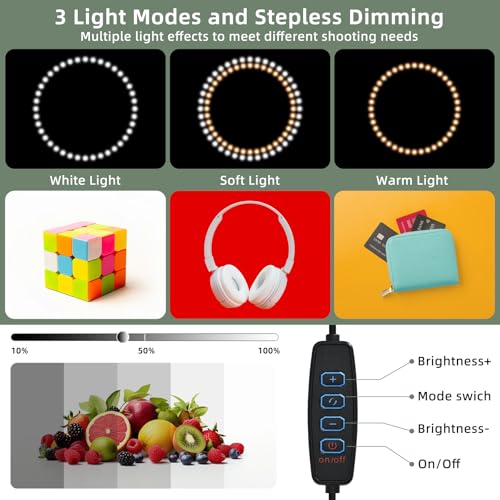 Lightdow 10"x10"x10" Photo Studio Light Box Photography with 96 LEDs (CRI>95), 6 Backdrops - Portable/Dimmable/Versatile Folding Shooting Tents for Toys/Jewelry/Watches/Cosmetics Photography - size: 10"x10"x10"
