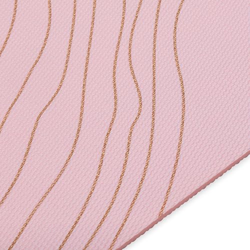 Gaiam Premium Yoga Mat, 6mm Thick Print Mat - color: Topo Sherbet