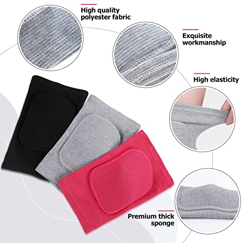 Eurzom 3 Pairs Dance Knee Pads Women Non-Slip - color: black, gray, rose
