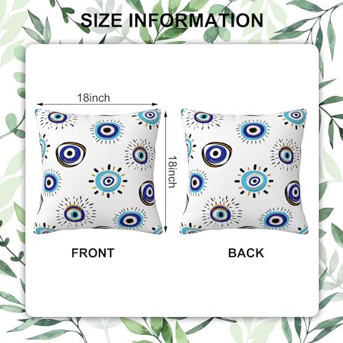 Throw Pillow Covers Evil Eye Pillow Covers 18x18 Inch Set of 2 Throw Pillows Decorative Pillow Cases Cushion Covers for Bedroom Livingroom Sofa Farm House - color: Evil Eye