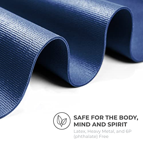 6 Pack Deluxe Studio Yoga Mat, 74"x24x6mm, Dark Blue | Extra Thick, Extra Long Exercise Mats for Workout, Stretching, Fitness - Non Slip Gym Mats for Home, Schools and Studios