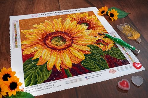 DIAMOND ART CLUB We are Sun Diamond Art Kits for Adults | Premium Diamond Painting Kit, Fun DIY Crafts for Adults, Round Diamond Art Canvas, 13" x 13" (32.8 x 32.8 cm) - color: We Are Sun